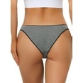 thumbnail image 3 of Allegra K Underwear for Women Low-Rise Contract Color Bikini Sporty Sweat-Absorbing Thongs, 3 of 4