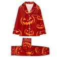 thumbnail image 6 of mgoYE Halloween Family Matching Pajamas Set Button Down Pumpkin Print, 6 of 9