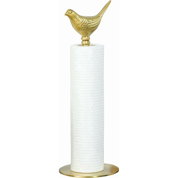 Luxurious Gold Paper Towel Holder Countertop, Brass Paper Towel Holder for Kitchen, Unique Gold Bird Decor - Sturdy, Durable, and Elegant Home Decor for Kitchen