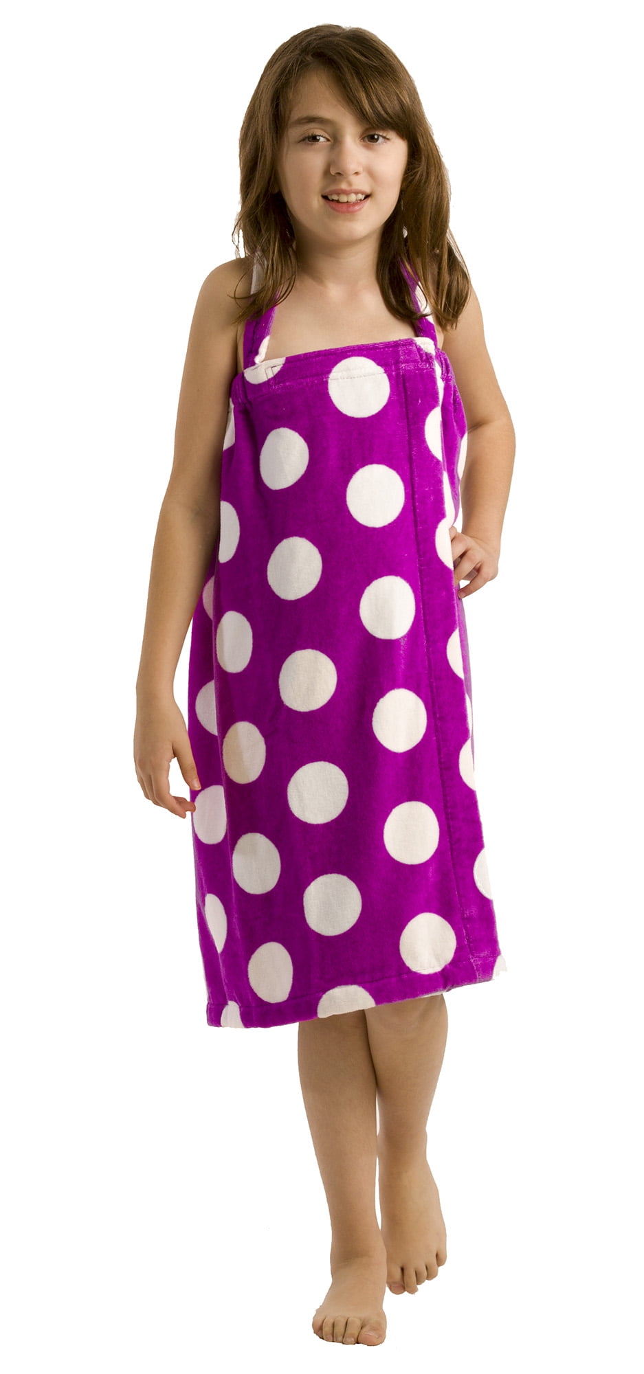 BY LORA Polka Wraps for Girls Bath Wraps Robes Cover up, Light Purple ...