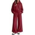 thumbnail image 3 of Wide Leg Sweatpants Sets for Women 2 Piece Outfit,Long sleeves Hoodie,High Waist Pants with Pockets,Solid Color Casual Sets,Fall Tracksuit,Spring Casual Outfits, 3 of 6