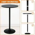 thumbnail image 6 of Dkelincs 23.6" Modern Round Bar Table Bistro Pub Table Kitchen Dining Table with Metal Frame, Black, 6 of 7