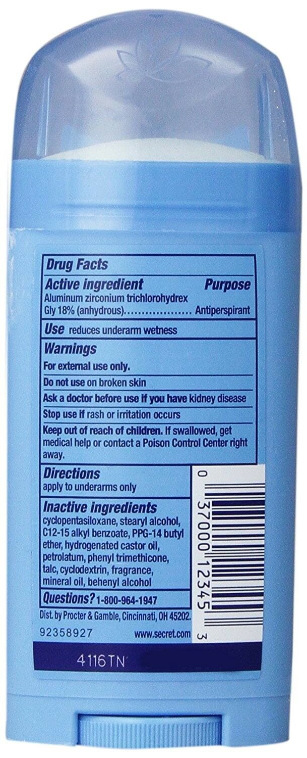Secret Anti-Perspirant Deodorant Clear Gel, Classic Cocoa Butter Scent 2.6 oz (Pack of 6)