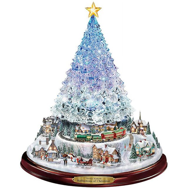 Escultura de árbol de Navidad giratoria, adornos de tren, pegatinas para ventanas, decoración navideña, adornos para colgar muñecas, A
