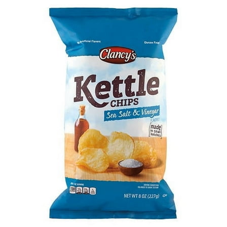Sea Salt and Vinegar Kettle Chips, 8 oz- Pack of 3
