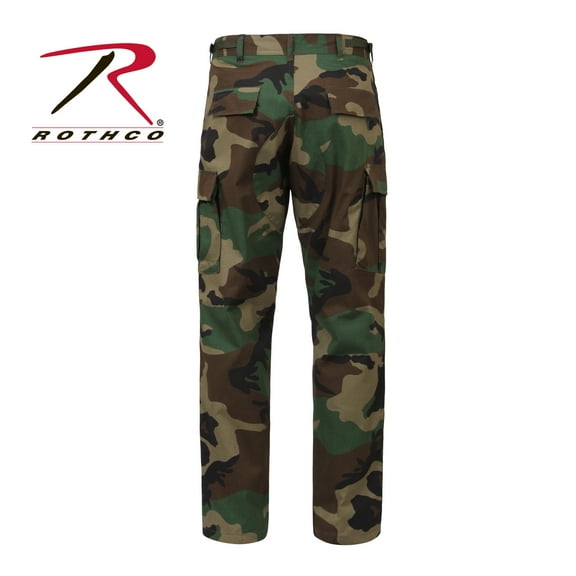 Rothco Rip-Stop BDU Pants, Woodland Camo, L - Short (35"-39" Waist)