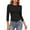 Black, variant on Telankuip 3/4 Length Sleeve Womens Tops Solid Color Stretch Slim Fit Crew Neck Casual T-Shirts Soft Comfortable Going out Basic Tees 2026 Simple and Stylish Summer Clothes White XS