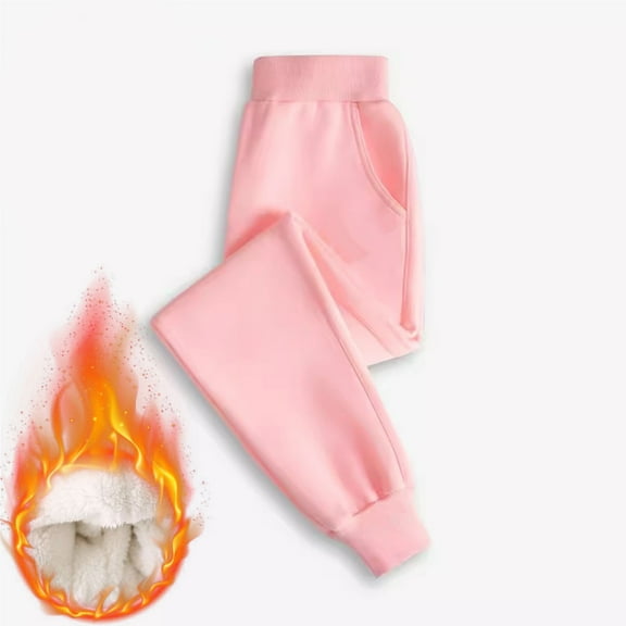 Boy Sweatpants Kids Sweatpants Toddler Girls and Boys Fleece Lined Sweatpants Youth Jogger Pants with Pockets Drawstring Active Clothes for Kids Pink 7-8 Years