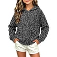 thumbnail image 5 of Falkdiz Hooded Sweatshirts for Girls Leopard Print Warm Pullover Cute Outdoor Long Sleeve Party Gifts Girls Tops Winter , Black , Size: 5-6 Years, 5 of 6