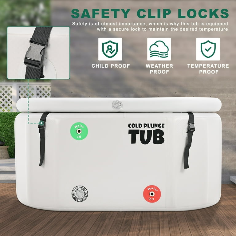 ABORON XL Ice Bath Tub Cold Plunge Tub with Cover for Athletes