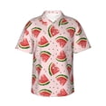 thumbnail image 2 of Goofa Hand Drawn Watermelon Hawaiian Shirt for Men, Unisex Summer Beach Casual Short Sleeve Button Down Shirts,Aloha Tropical Floral print shirt-Large, 2 of 9