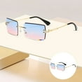 thumbnail image 1 of Glasses Riding Eyewear Unisex Rectangle Rimless Sunglasses for Outdoor Enthusiasts with Metal Frame and PC, 1 of 3