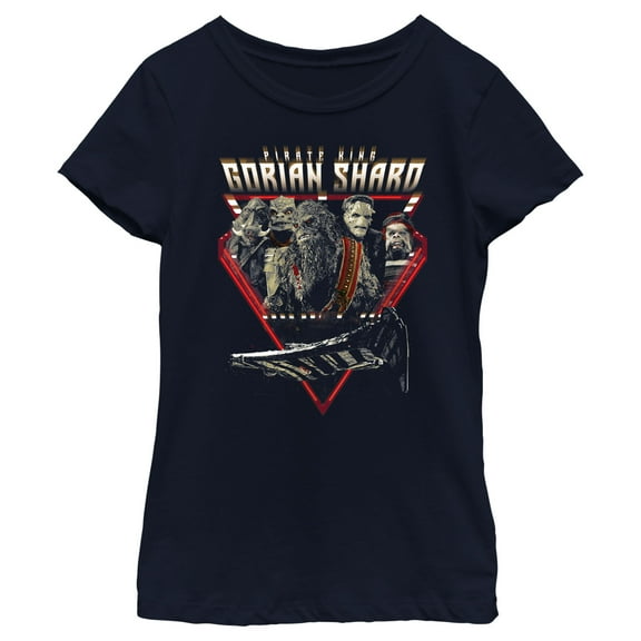 Girl's Star Wars: The Mandalorian Pirate King Gorian Shard  Graphic Tee Navy Blue Large
