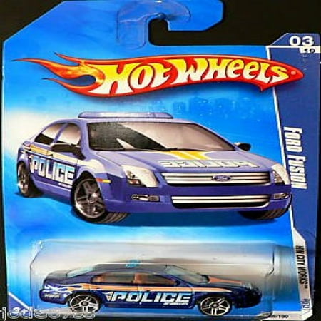 City Fusion - Hot Wheels 2009-109 Ford Fusion Blue Police HW City Works 3 of 10 1:64 Scale