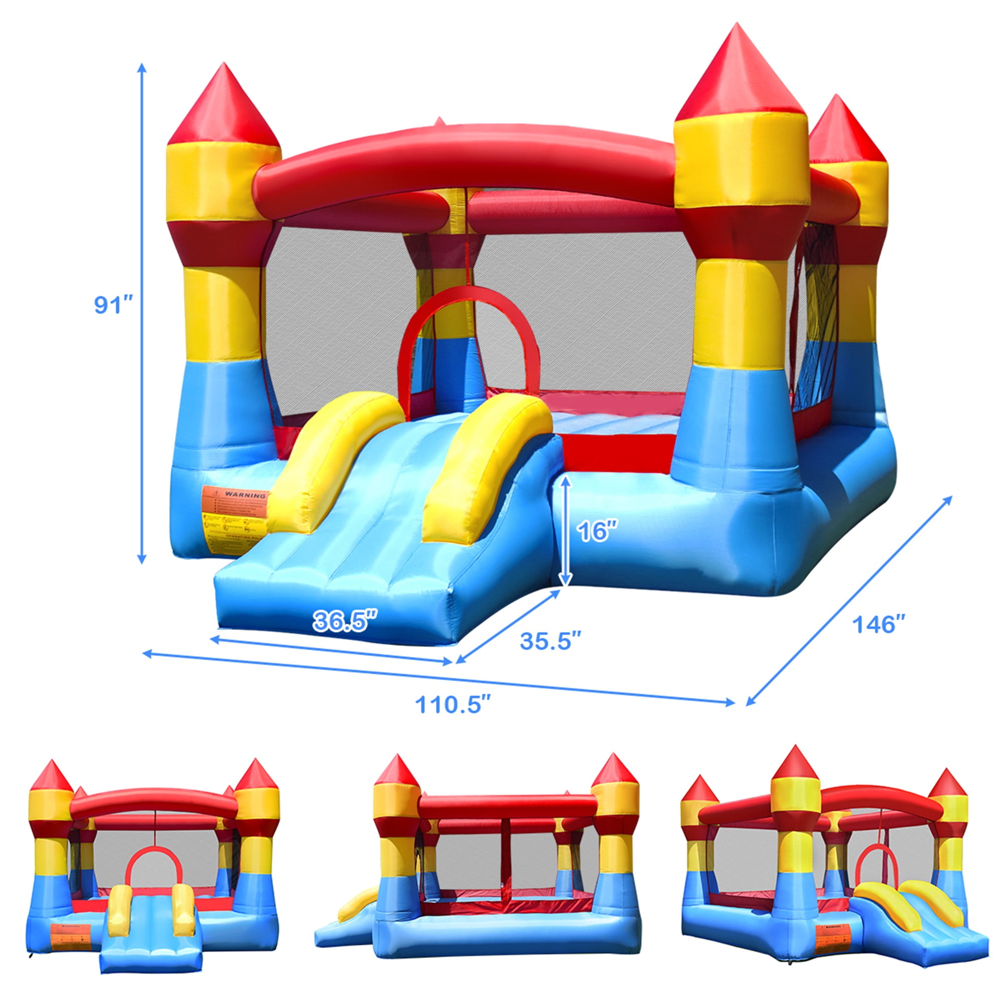 Costway Kid Inflatable Bounce House Castle Moonwalk Playhouse Jumper Slide