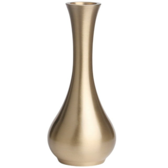 Shisuyan Brass Golden Vase for Decor Small Size Safe Durable Wide Flat Bottom Stable 3.5 Inches