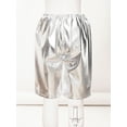 thumbnail image 7 of Xnihocha Kids Shiny Metallic Dance Shorts Rave Disco Booty Shorts Girls Boys Hip Hop Dancing Short Silver 150, 7 of 7