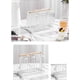 thumbnail image 5 of Rejilla para secar tazas, 6 ganchos, mango de madera, galvanoplastia, arte del hierro, ahorro de espacio, 13x23,5x18,5 cm, organizadores de tazas para el hogar y la oficina, color blanco, 5 of 5