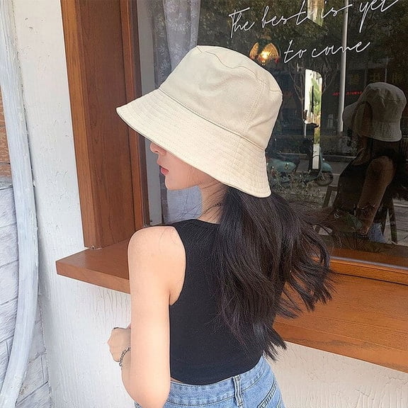 COCOpeaunt Summer Autumn Foldable Bucket Hat for Women Outdoor Sunscreen Cotton Fishing Hunting Cap Anti-UV Wide Brim Panama Lady Sun Hat