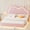 Pink, variant on Papajet Floating Full Bed Frame with Adjustable LED Headboard, Cute Leather Upholstered Platform Bed Frame with Wood Slats Support, Easy Assembly, No Box Spring Needed, White