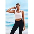 thumbnail image 5 of PINSPARK Longline Sports Bras for Women Workout Tanks Soft Square Neck Padded Crop Top Yoga Tank Tops Built in Bra, 5 of 9