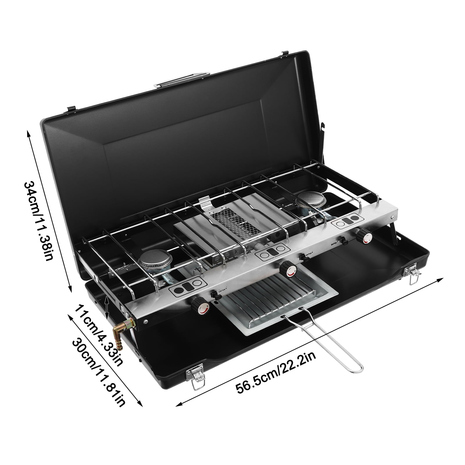 TOOL1SHOoo Gas Camping Stove,3-Burner Camping Stove Portable Cooking Stove for Car Camping BBQ Picnic Outdoor Cooking Camping Gas Stove
