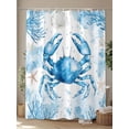 thumbnail image 4 of Coastal Crab Stall Shower Curtain, Waterproof Shower Curtains for Bathroom, Summer Beach Starfish Coral Nautical Washable Fabric Cloth Bath Curtain for Bathtub Decoration with Hooks 36x72 Inches, 4 of 6