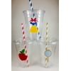 Snow White Party Cups Set/12 With Lids and Straws Birthday