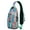 Greenish-blue-13, variant on Frog Print Sling Backpack, Lightweight Crossbody Daypack with Cute Green Frog Cartoon Pattern, Mushroom and Flower Nature Design, Anti-theft Travel Bag for Forest Lovers, Daily Commute, Gym
