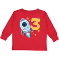 thumbnail image 3 of Inktastic Rocket Space ship Happy Third Birthday Boys or Girls Long Sleeve Toddler T-Shirt, 3 of 5