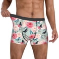 thumbnail image 2 of Salouo Roses and Butterflies Print Men's Boxer Briefs,Breathable Underwear Elastic Waistband Briefs for Men -Small, 2 of 8