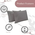 thumbnail image 2 of Superity Linen Pillow Cases Queen Size - Open Enclosure - 2 Pack - 100% Soft and Comfortable Premium Cotton - Grey, 2 of 7