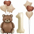thumbnail image 1 of Globo inflable con forma de oso para decoración de cumpleaños PRELITER, color marrón, 1 of 7