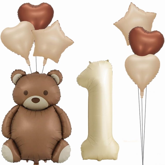 Globo inflable con forma de oso para decoración de cumpleaños PRELITER, color marrón