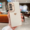 thumbnail image 2 of for Samsung Galaxy A34 Luxury Electroplated Cute Love Heart Phone Case for Women Full Camera Protection Soft Silicone Anti-Fingerprint Shockproof Cover Bumper for Samsung A34 5G (White), 2 of 11