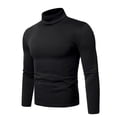 thumbnail image 2 of RKSTN T-Shirts à Manches Longues pour Hommes Col Roulé Hauts Unis Automne Hiver Doux Extensible Blouse de Base Hauts, 2 of 6