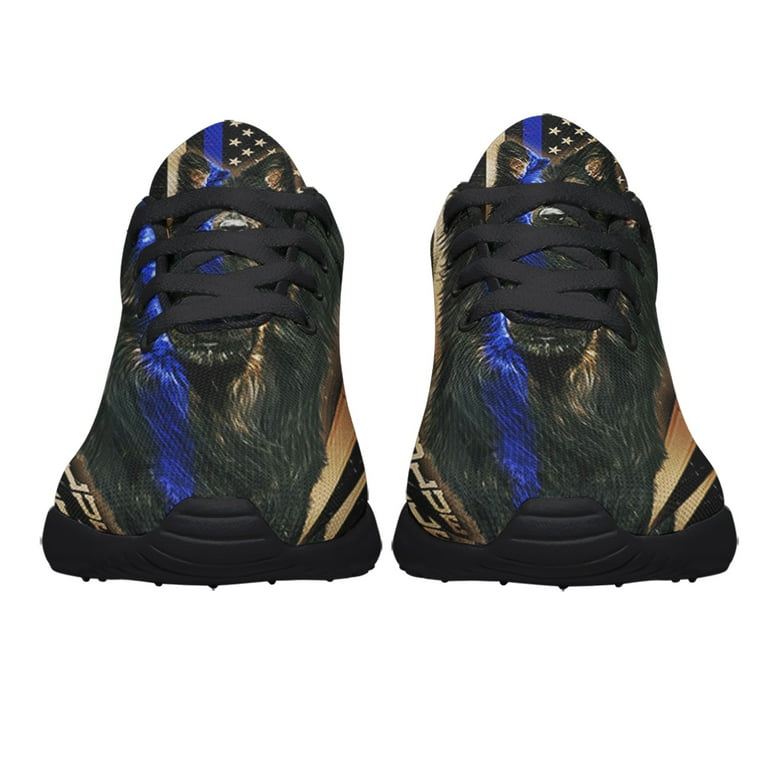 German Shepherd Thin Blue Line Shoes Sneakers Black Size 3.5 - Walmart.com
