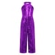 thumbnail image 5 of Traje de baile de Jazz con lentejuelas brillantes para niñas, pelele para desfile, cuello Halter, espalda con tiras, pantalones de pierna ancha sin mangas, mono de una pieza, 5 of 5