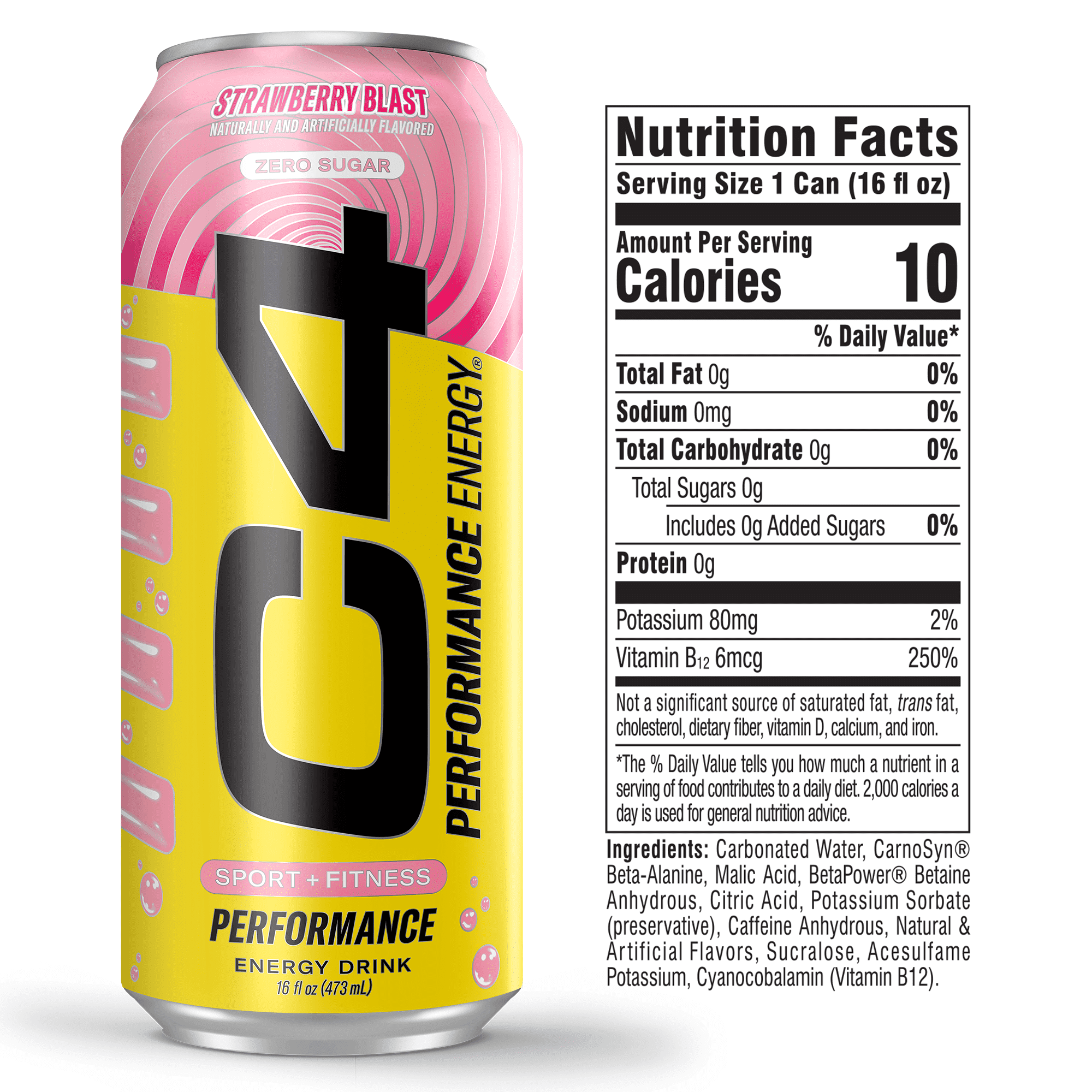 C4 Energy Drink Strawberry Starburst 16 oz (Pack Of 12)