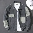 thumbnail image 5 of Chaqueta vaquera azul con botones de empalme para otoño, abrigo vaquero para hombre, ropa de moda G Original de Corea, talla grande, holgada, de lujo, LS, 5 of 5
