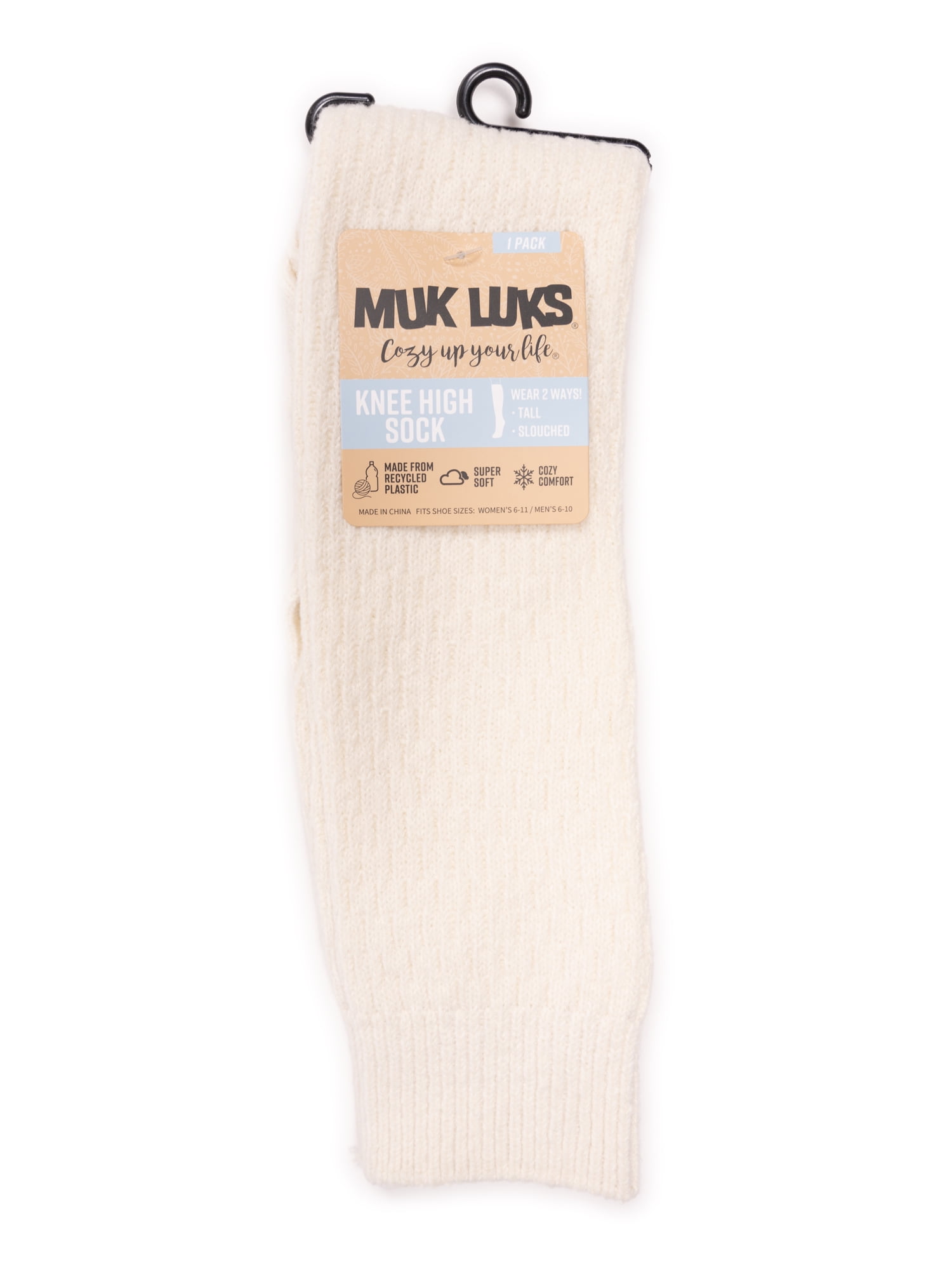 MUK LUKS Women's Microfiber Knee-High Boot Sock, 1-Pack, Size 6-11