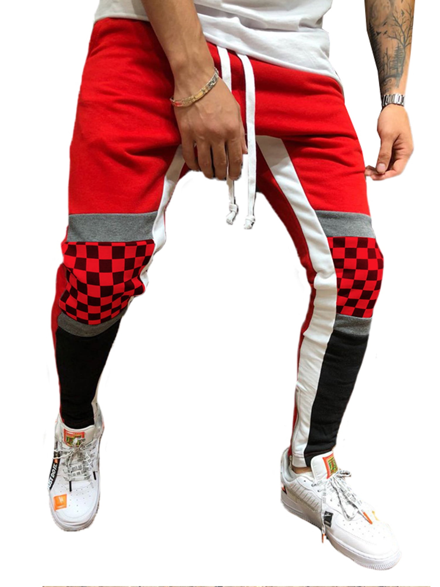 men's plaid joggers