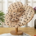 thumbnail image 6 of CoCopeanut Dots Embroidered Bucket Hat Women Bob Soft Lace Flower Transparent Gauze Panama Basin Cap Girls Summer Flowers Fishing Sun Hats, 6 of 6