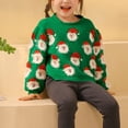 thumbnail image 2 of Fgnfyis Chandails de Noël pour Enfants Filles Mode Décontractée Col Rond Manches Longues Chandail d'Hiver de Noël Chandail Tricoté de Fête de Noël Chandails pour Filles Vert 130, 2 of 7