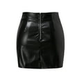 thumbnail image 3 of Women Comfortable Fashion Basic High Waist Leather Bodycon Mini Pencil Skirt Club Basic Leisure Dailywear, 3 of 9