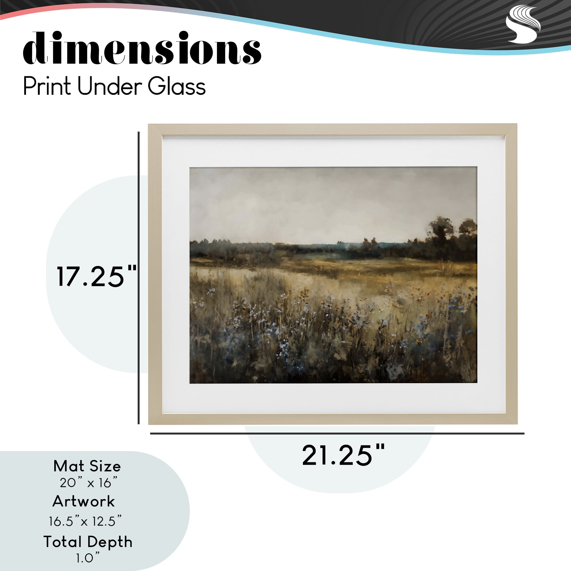 Stupell Industries Wildflowers & Wheat Meadow Birch Framed Print Under Glass, design by Creative Studio