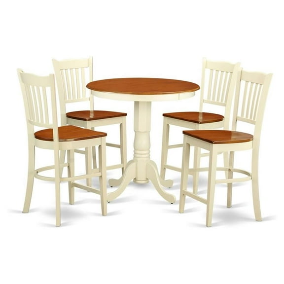 Atlin Designs 5-piece Wood Dining Set in Buttermilk/Cherry
