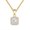 Yellow Gold, variant on Square Halo Pendant Necklace for Women Sterling Silver Cz Ginger Lyne Collection