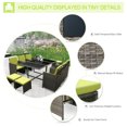 iKayaa 11PCS/10Seater Rattan Patio Garden Dining Set Furniture