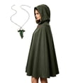 thumbnail image 7 of Medieval Hooded Cloak For Women, Halloween Vintage Knee Length Cape, Ladies Party Wraps With Pendant Necklace, 7 of 7
